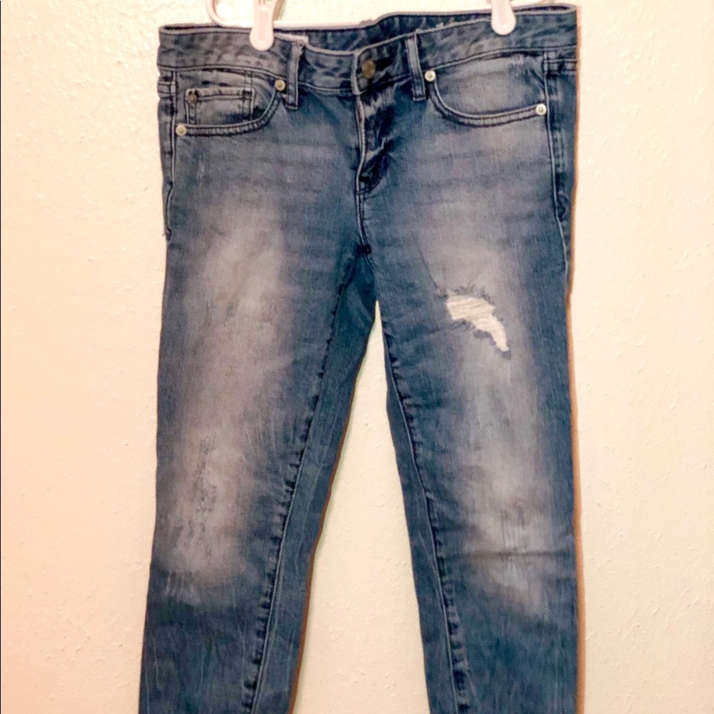 Straight, ankle jeans.